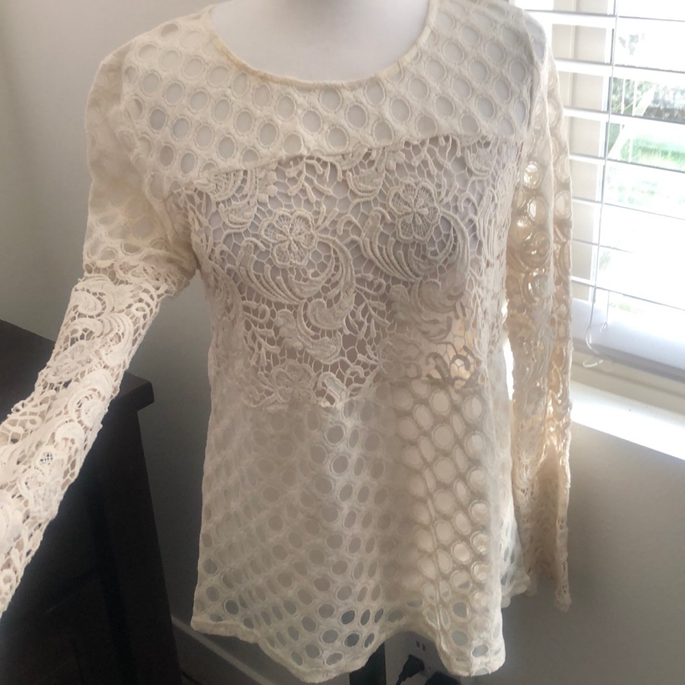 Anthropologie lace tunic top